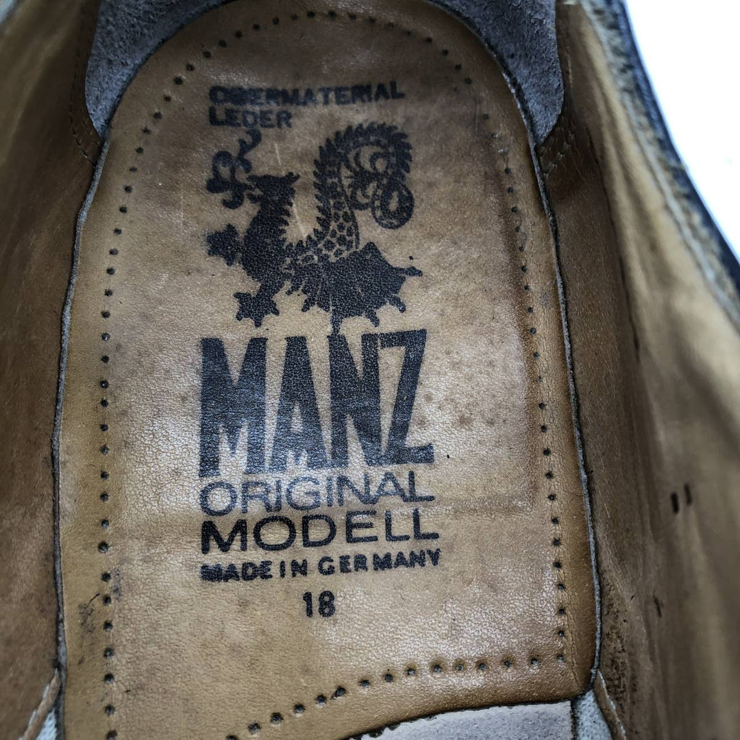 German Army MANZ Military Service Shoes, Made in Germany, Size 18 Men's 26.5cm unclear black type Vintage Second Hand