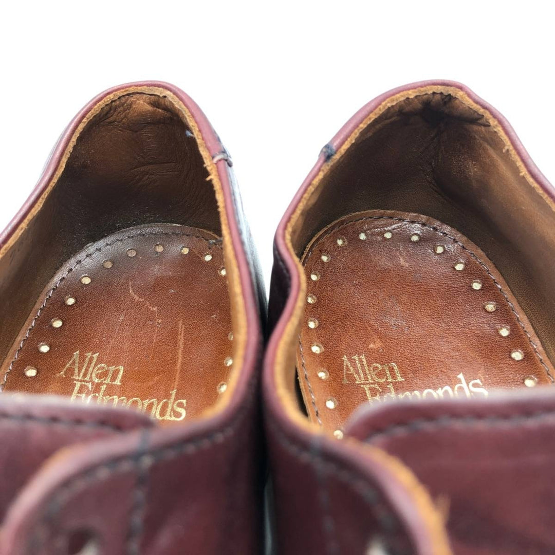 Allen Edmonds Sutter Plain Toe Shoes, Made in USA, Size 7E Men's 25.0cm unclear burgundy type Vintage Second Hand