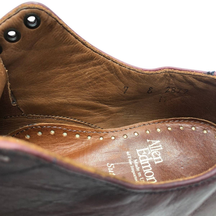 Allen Edmonds Sutter Plain Toe Shoes, Made in USA, Size 7E Men's 25.0cm unclear burgundy type Vintage Second Hand