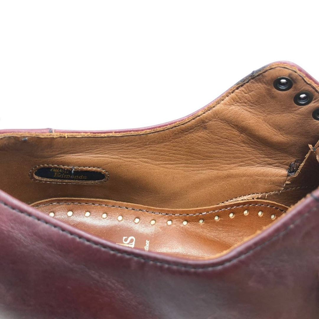 Allen Edmonds Sutter Plain Toe Shoes, Made in USA, Size 7E Men's 25.0cm unclear burgundy type Vintage Second Hand