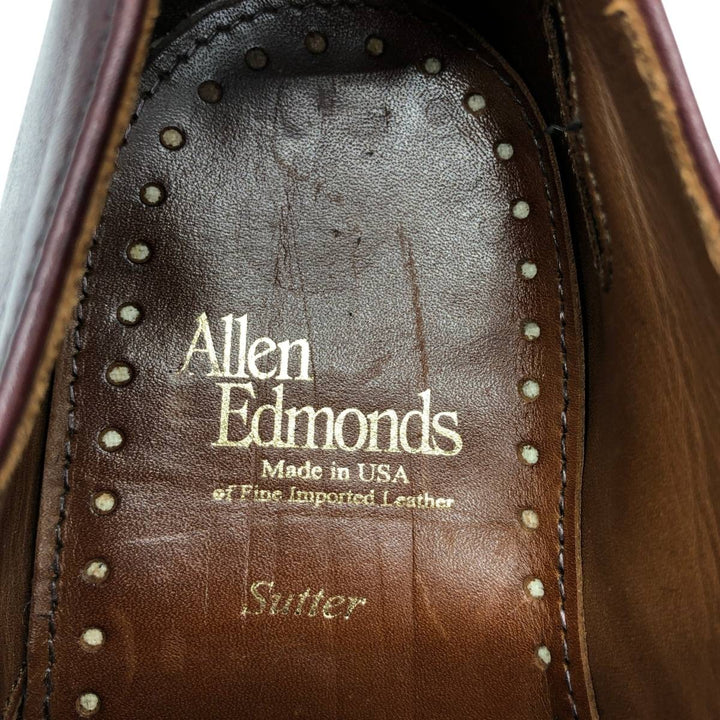 Allen Edmonds Sutter Plain Toe Shoes, Made in USA, Size 7E Men's 25.0cm unclear burgundy type Vintage Second Hand