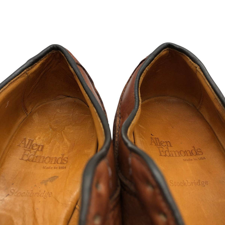 Allen Edmonds Stockbridge U-tip shoes, Made in USA, Size 7D Men's 25.0cm unclear beige type brown Vintage Second Hand