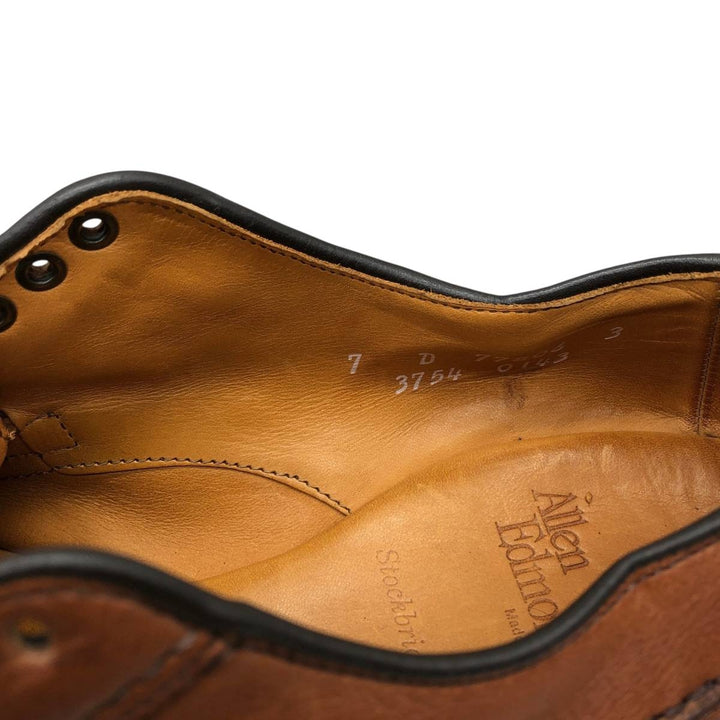 Allen Edmonds Stockbridge U-tip shoes, Made in USA, Size 7D Men's 25.0cm unclear beige type brown Vintage Second Hand