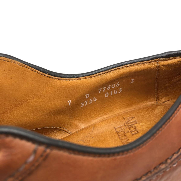 Allen Edmonds Stockbridge U-tip shoes, Made in USA, Size 7D Men's 25.0cm unclear beige type brown Vintage Second Hand
