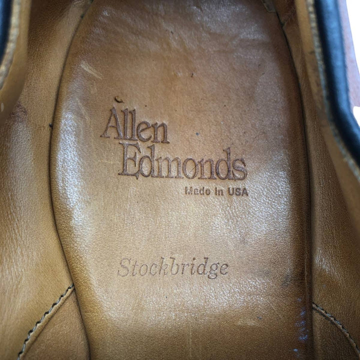 Allen Edmonds Stockbridge U-tip shoes, Made in USA, Size 7D Men's 25.0cm unclear beige type brown Vintage Second Hand