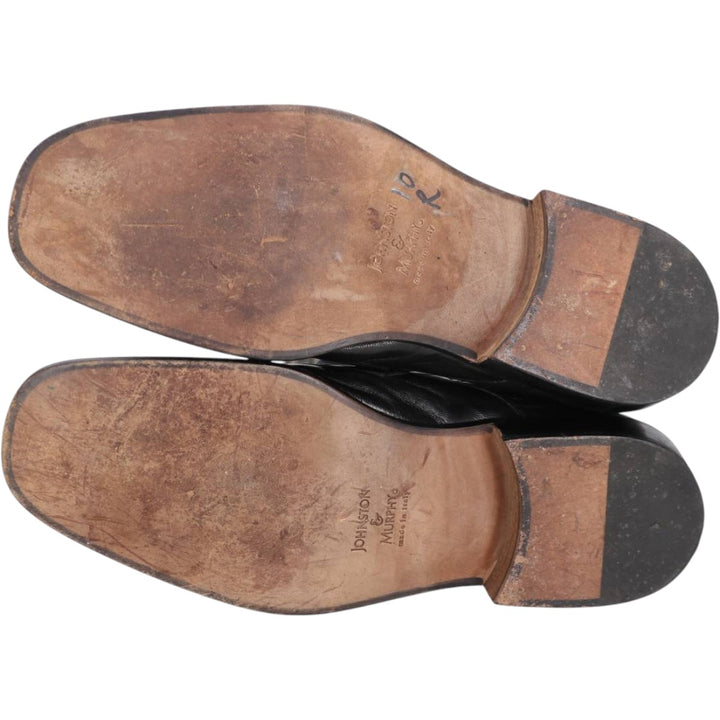 Johnston & Murphy e-collection Square Toe Vamp Loafers, Made in Italy, Size 10 1/2M Men's 28.5cm unclear black type Vintage Second Hand