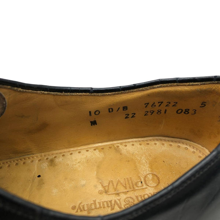 Johnston and Murphy OPTIMA Straight Tip Shoes, Size 10D Men's 28.0cm unclear black type Vintage Second Hand