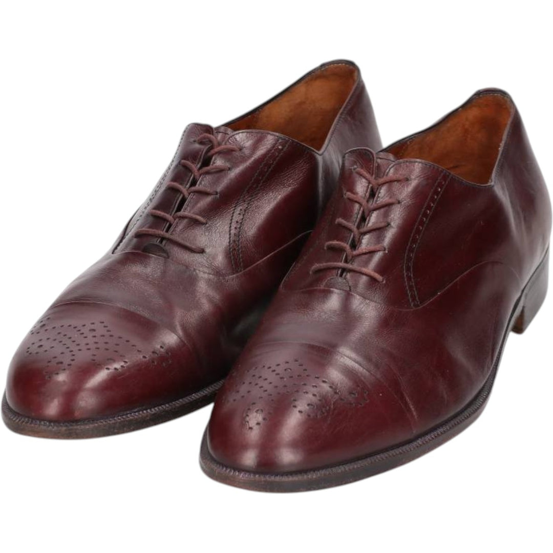 Salvatore Ferragamo semi-brogue straight-tip shoes, made in Italy, size 10 1/2D Men's 28.5cm unclear burgundy type Vintage Second Hand