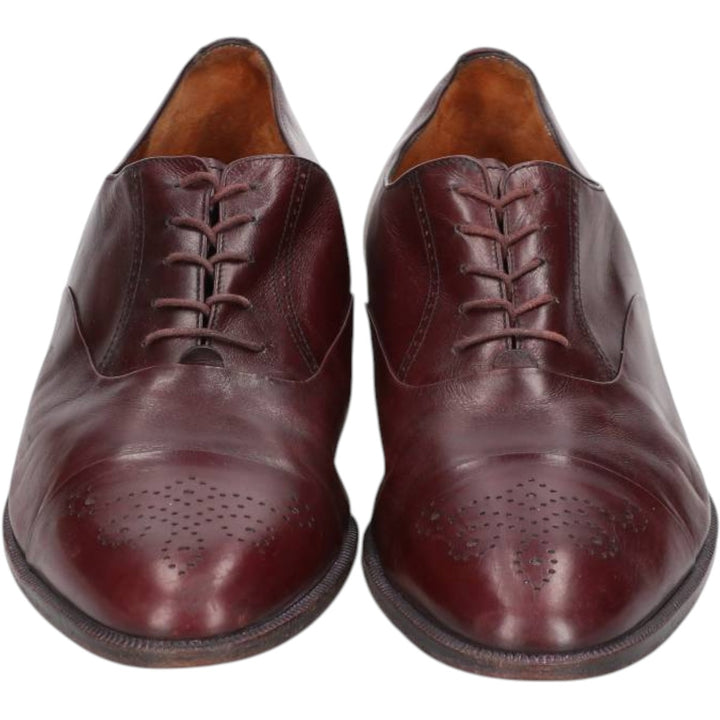 Salvatore Ferragamo semi-brogue straight-tip shoes, made in Italy, size 10 1/2D Men's 28.5cm unclear burgundy type Vintage Second Hand