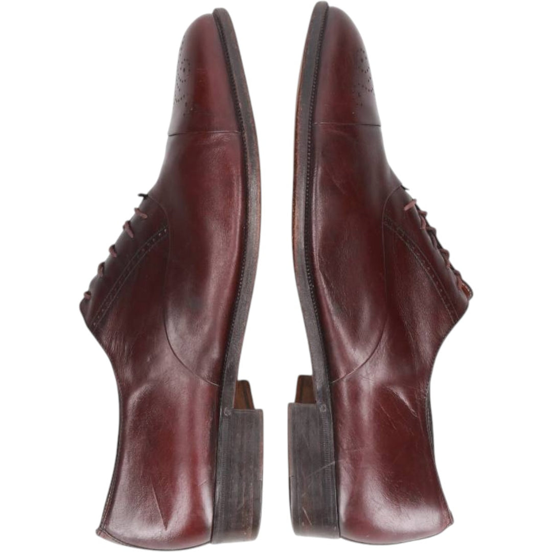 Salvatore Ferragamo semi-brogue straight-tip shoes, made in Italy, size 10 1/2D Men's 28.5cm unclear burgundy type Vintage Second Hand