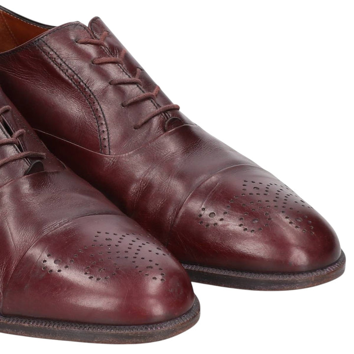 Salvatore Ferragamo semi-brogue straight-tip shoes, made in Italy, size 10 1/2D Men's 28.5cm unclear burgundy type Vintage Second Hand