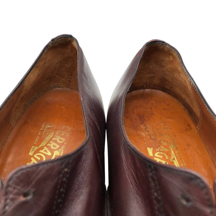 Salvatore Ferragamo semi-brogue straight-tip shoes, made in Italy, size 10 1/2D Men's 28.5cm unclear burgundy type Vintage Second Hand