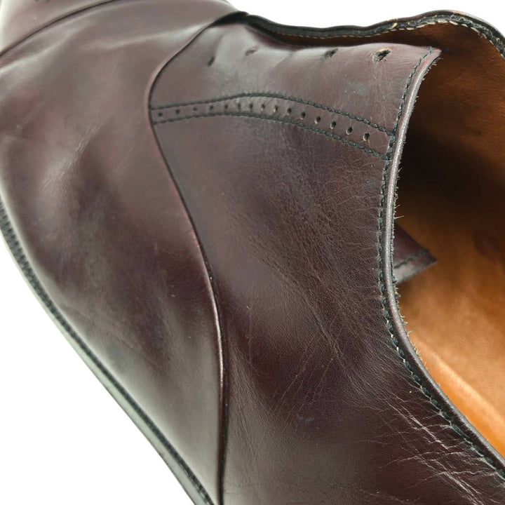 Salvatore Ferragamo semi-brogue straight-tip shoes, made in Italy, size 10 1/2D Men's 28.5cm unclear burgundy type Vintage Second Hand