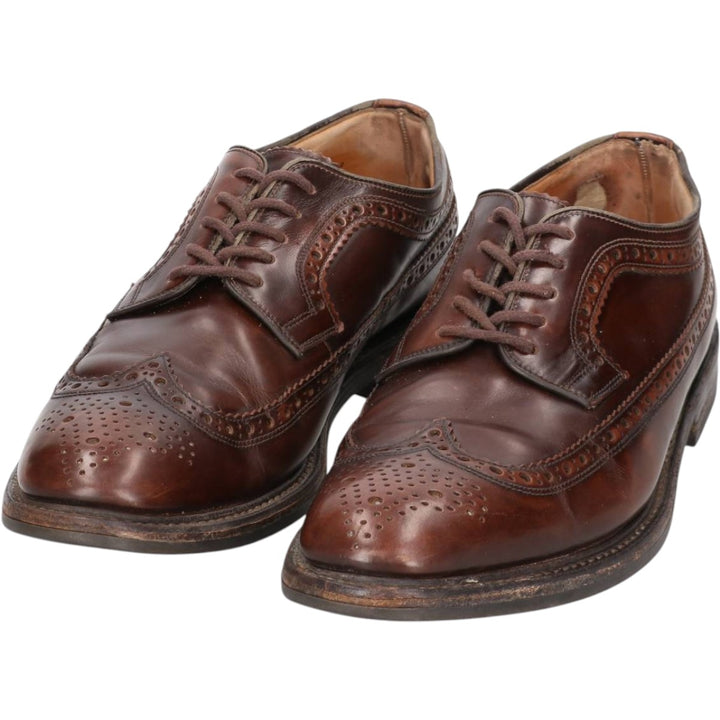 Loake SOVEREIGN full brogue wingtip shoes, made in England, size 9 Men's 27.5cm genuine leather burgundy type Vintage Second Hand