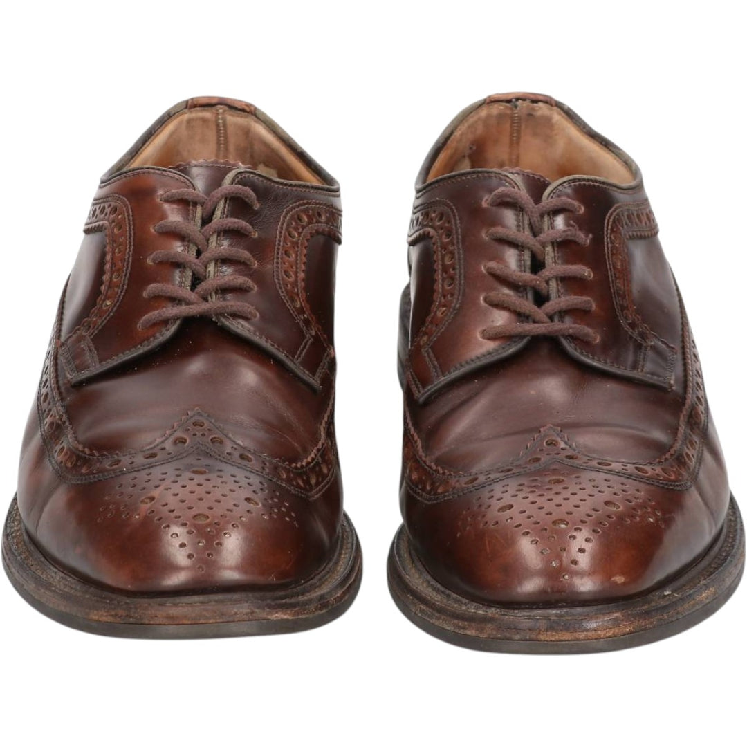 Loake SOVEREIGN full brogue wingtip shoes, made in England, size 9 Men's 27.5cm genuine leather burgundy type Vintage Second Hand
