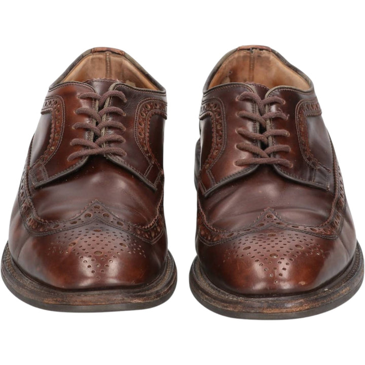 Loake SOVEREIGN full brogue wingtip shoes, made in England, size 9 Men's 27.5cm genuine leather burgundy type Vintage Second Hand