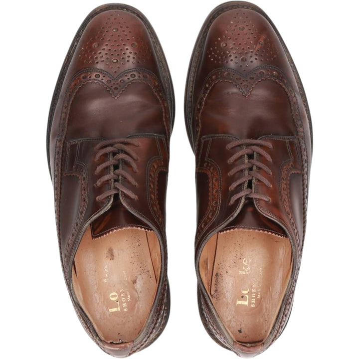 Loake SOVEREIGN full brogue wingtip shoes, made in England, size 9 Men's 27.5cm genuine leather burgundy type Vintage Second Hand