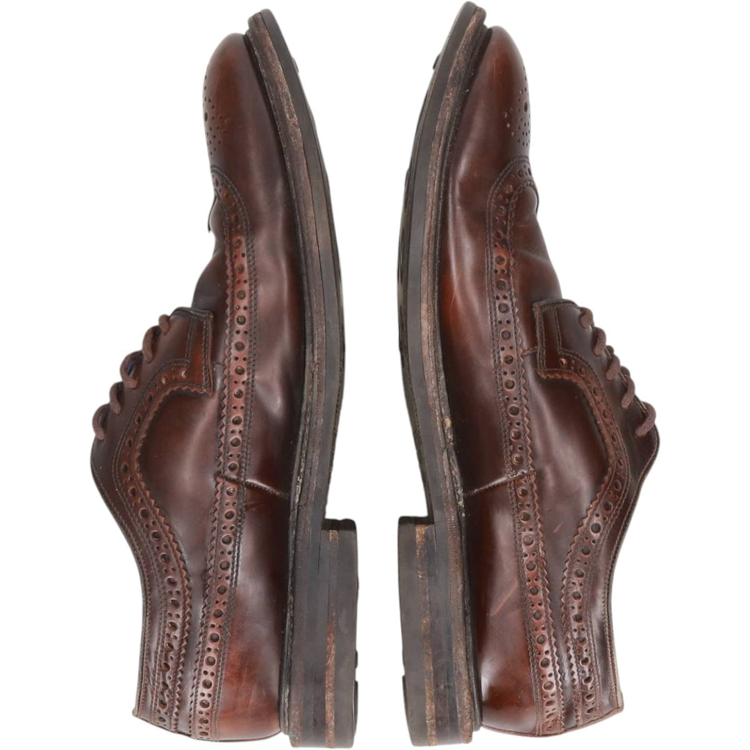 Loake SOVEREIGN full brogue wingtip shoes, made in England, size 9 Men's 27.5cm genuine leather burgundy type Vintage Second Hand