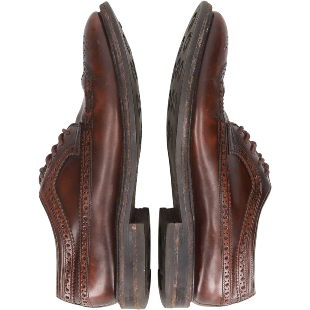 Loake SOVEREIGN full brogue wingtip shoes, made in England, size 9 Men's 27.5cm genuine leather burgundy type Vintage Second Hand