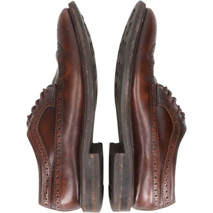 Loake SOVEREIGN full brogue wingtip shoes, made in England, size 9 Men's 27.5cm genuine leather burgundy type Vintage Second Hand