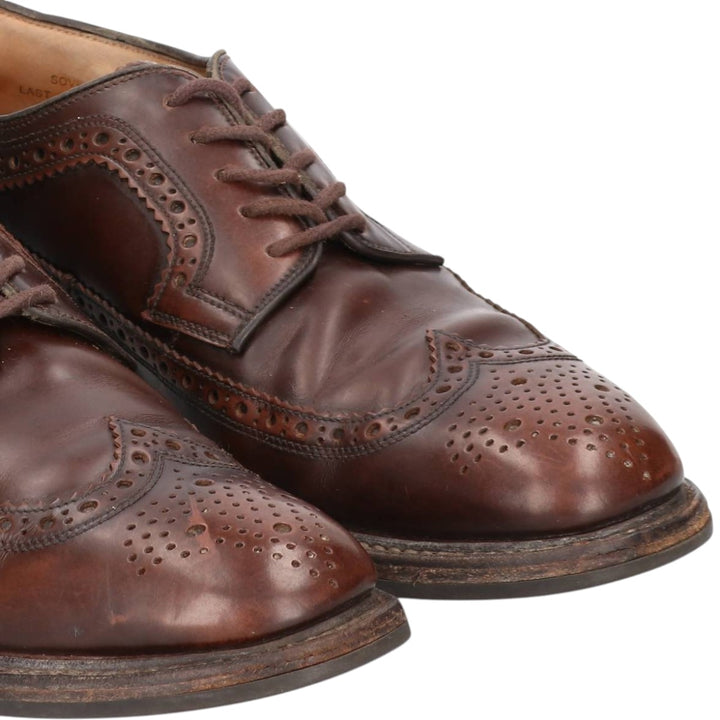 Loake SOVEREIGN full brogue wingtip shoes, made in England, size 9 Men's 27.5cm genuine leather burgundy type Vintage Second Hand
