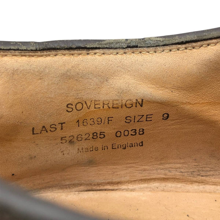 Loake SOVEREIGN full brogue wingtip shoes, made in England, size 9 Men's 27.5cm genuine leather burgundy type Vintage Second Hand