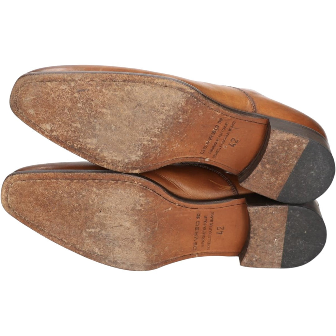 DEVRED Plain Toe Shoes, Made in Italy, Size 42 Men's 28.0cm unclear brown type Vintage Second Hand