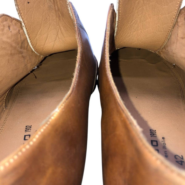 DEVRED Plain Toe Shoes, Made in Italy, Size 42 Men's 28.0cm unclear brown type Vintage Second Hand