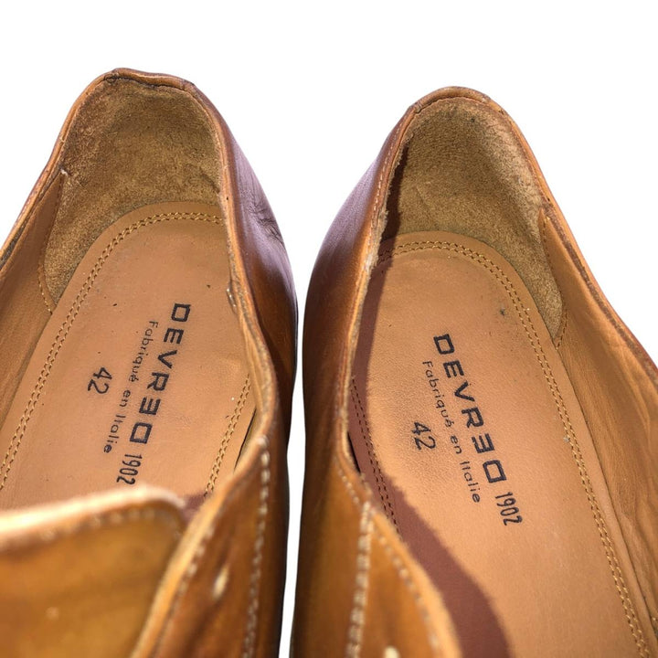 DEVRED Plain Toe Shoes, Made in Italy, Size 42 Men's 28.0cm unclear brown type Vintage Second Hand