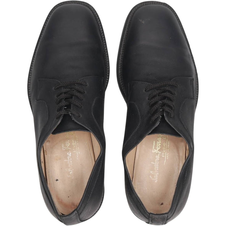 Salvatore Ferragamo plain toe shoes, made in Italy, size 7 (2E). Men's 26.0cm unclear black type Vintage Second Hand