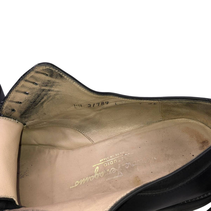 Salvatore Ferragamo plain toe shoes, made in Italy, size 7 (2E). Men's 26.0cm unclear black type Vintage Second Hand