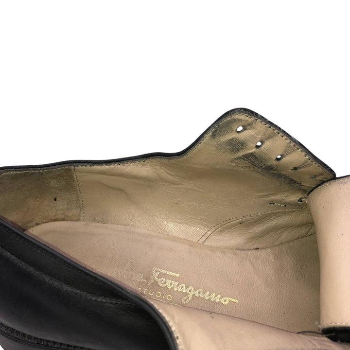 Salvatore Ferragamo plain toe shoes, made in Italy, size 7 (2E). Men's 26.0cm unclear black type Vintage Second Hand