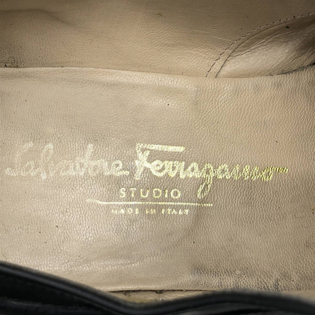 Salvatore Ferragamo plain toe shoes, made in Italy, size 7 (2E). Men's 26.0cm unclear black type Vintage Second Hand