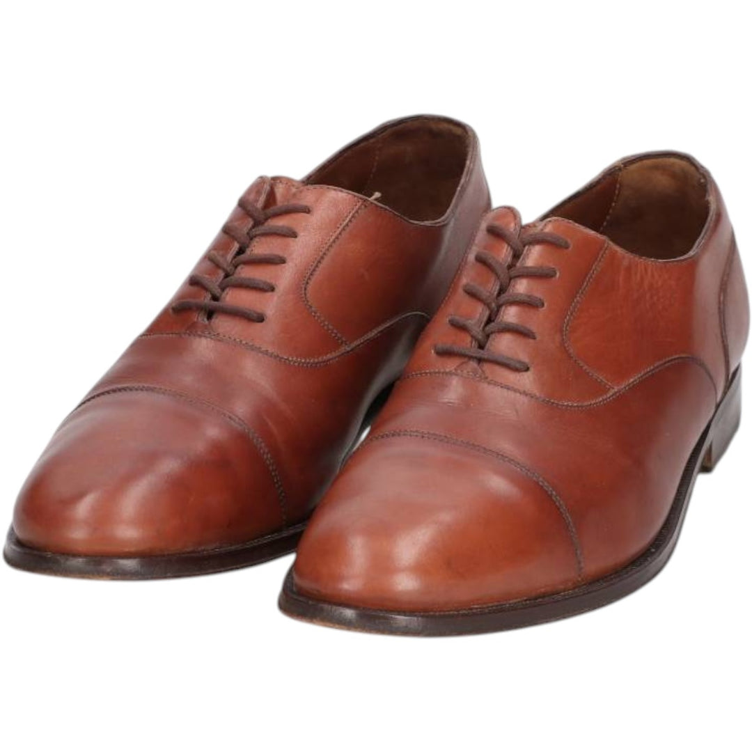 Bruno Magli RANDY Straight Tip Shoes, Made in Italy, Size 9 1/2 M Men's 27.0cm genuine leather brown type Vintage Second Hand