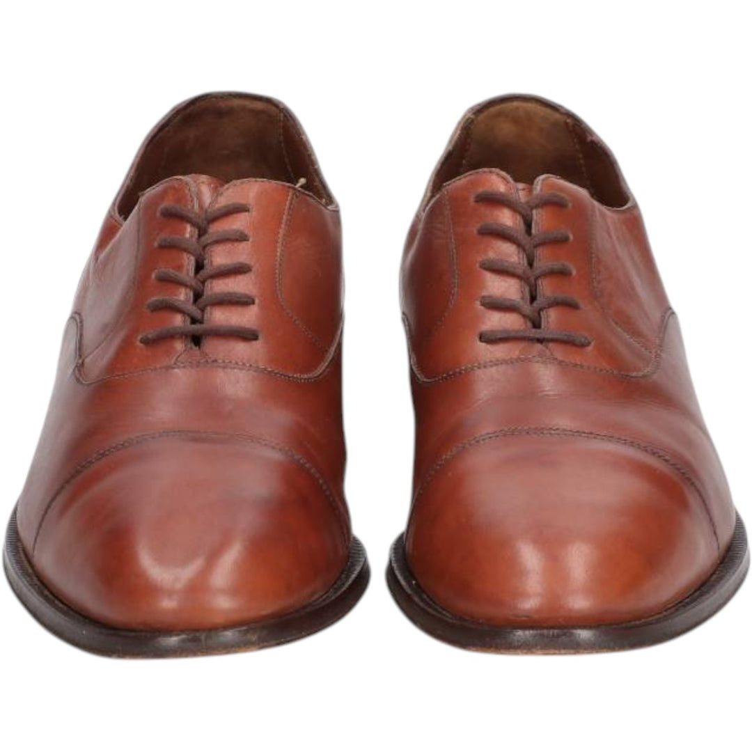 Bruno Magli RANDY Straight Tip Shoes, Made in Italy, Size 9 1/2 M Men's 27.0cm genuine leather brown type Vintage Second Hand