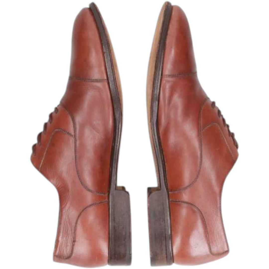 Bruno Magli RANDY Straight Tip Shoes, Made in Italy, Size 9 1/2 M Men's 27.0cm genuine leather brown type Vintage Second Hand
