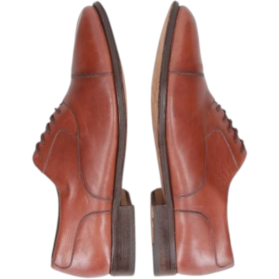 Bruno Magli RANDY Straight Tip Shoes, Made in Italy, Size 9 1/2 M Men's 27.0cm genuine leather brown type Vintage Second Hand