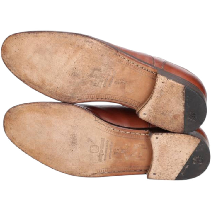 Bruno Magli RANDY Straight Tip Shoes, Made in Italy, Size 9 1/2 M Men's 27.0cm genuine leather brown type Vintage Second Hand