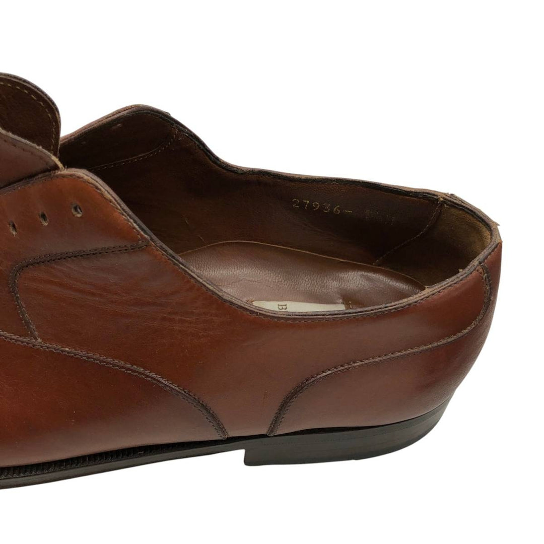 Bruno Magli RANDY Straight Tip Shoes, Made in Italy, Size 9 1/2 M Men's 27.0cm genuine leather brown type Vintage Second Hand
