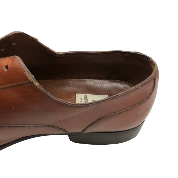 Bruno Magli RANDY Straight Tip Shoes, Made in Italy, Size 9 1/2 M Men's 27.0cm genuine leather brown type Vintage Second Hand