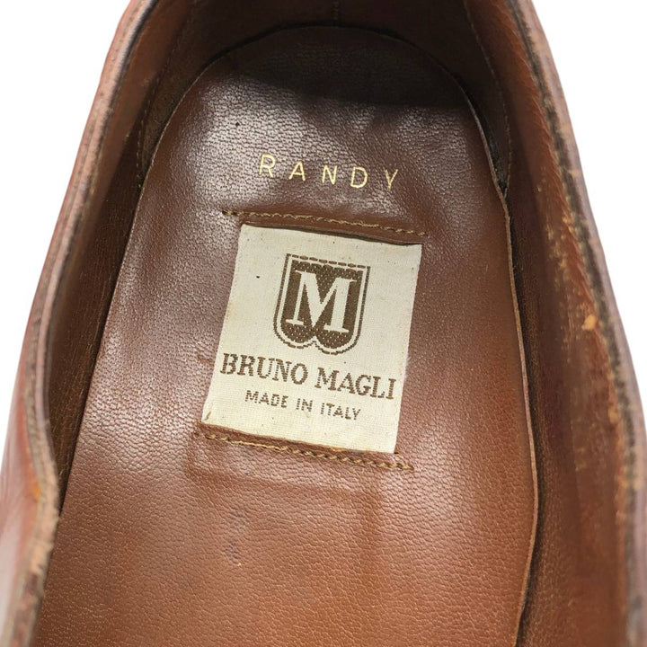 Bruno Magli RANDY Straight Tip Shoes, Made in Italy, Size 9 1/2 M Men's 27.0cm genuine leather brown type Vintage Second Hand
