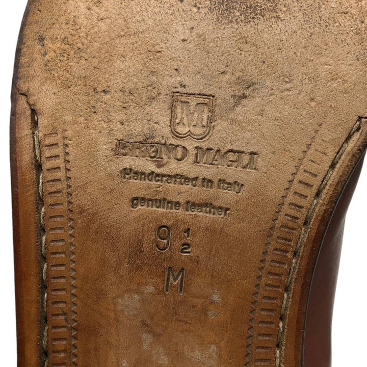 Bruno Magli RANDY Straight Tip Shoes, Made in Italy, Size 9 1/2 M Men's 27.0cm genuine leather brown type Vintage Second Hand