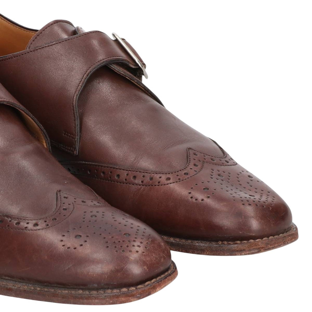 Charles Tyrwhitt Full Brogue Monk Strap Shoes, Size 9 Men's 28.0cm genuine leather brown type Vintage Second Hand