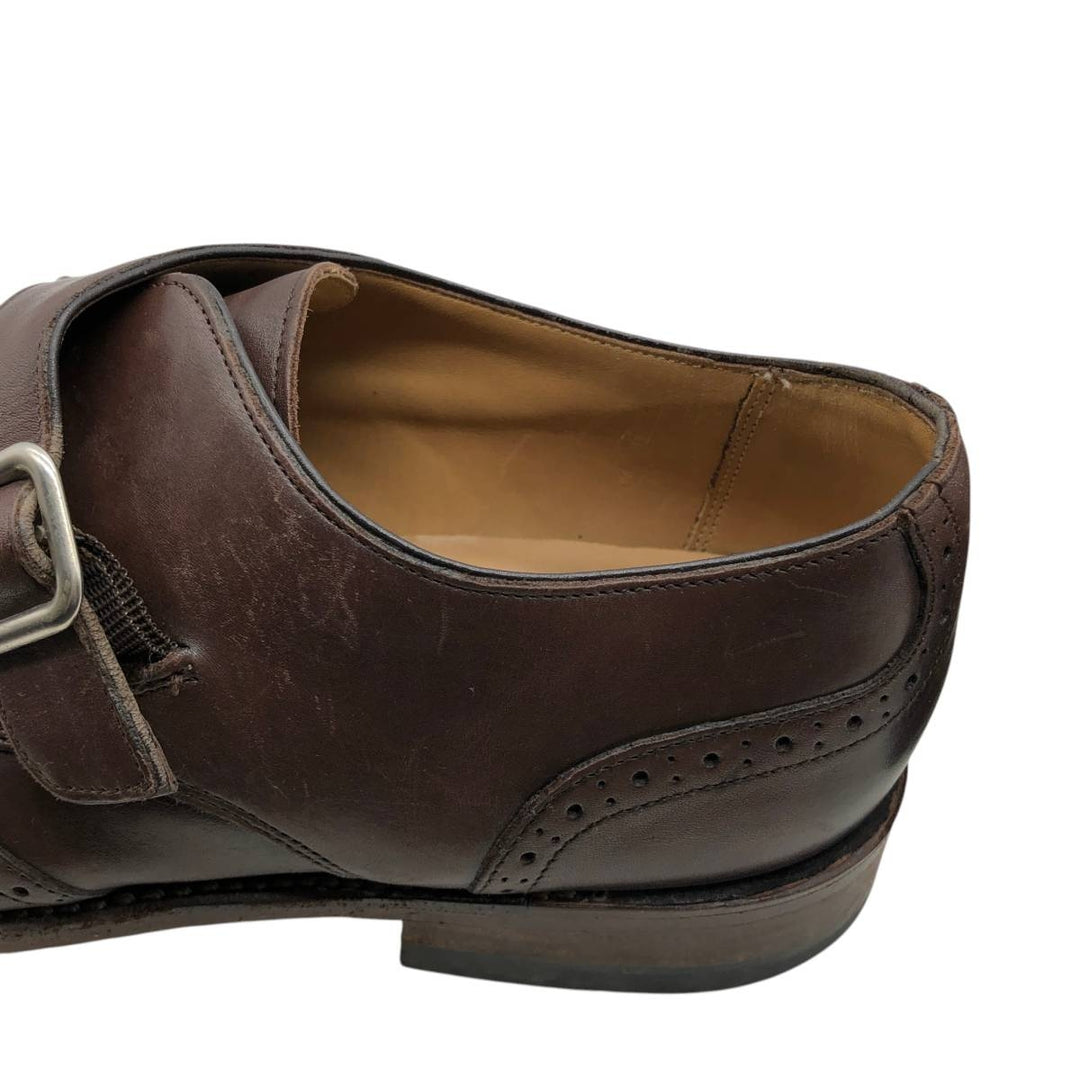 Charles Tyrwhitt Full Brogue Monk Strap Shoes, Size 9 Men's 28.0cm genuine leather brown type Vintage Second Hand