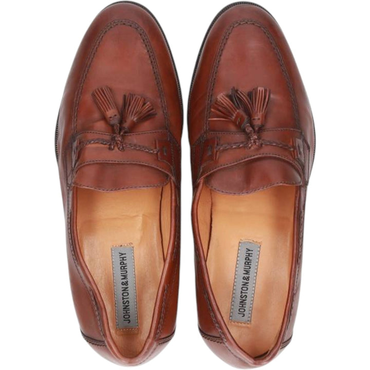 Johnston and Murphy tassel loafers, size 9 1/2 W Men's 27.5cm unclear red type reddish brown Vintage Second Hand