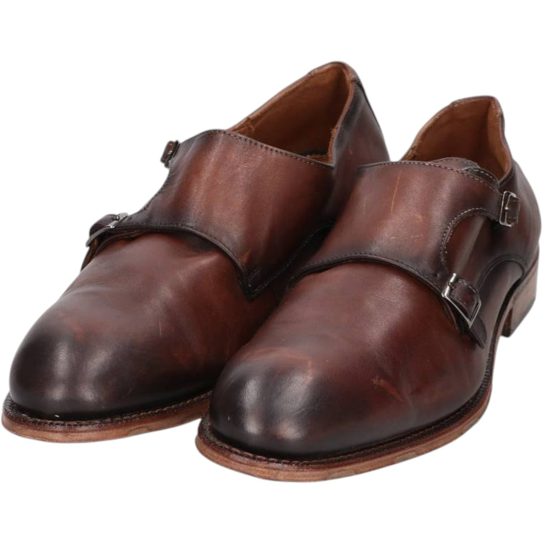 Lloyd double monk strap shoes, made in Germany, size 8 1/2 F Men's 27.0cm genuine leather brown type Vintage Second Hand