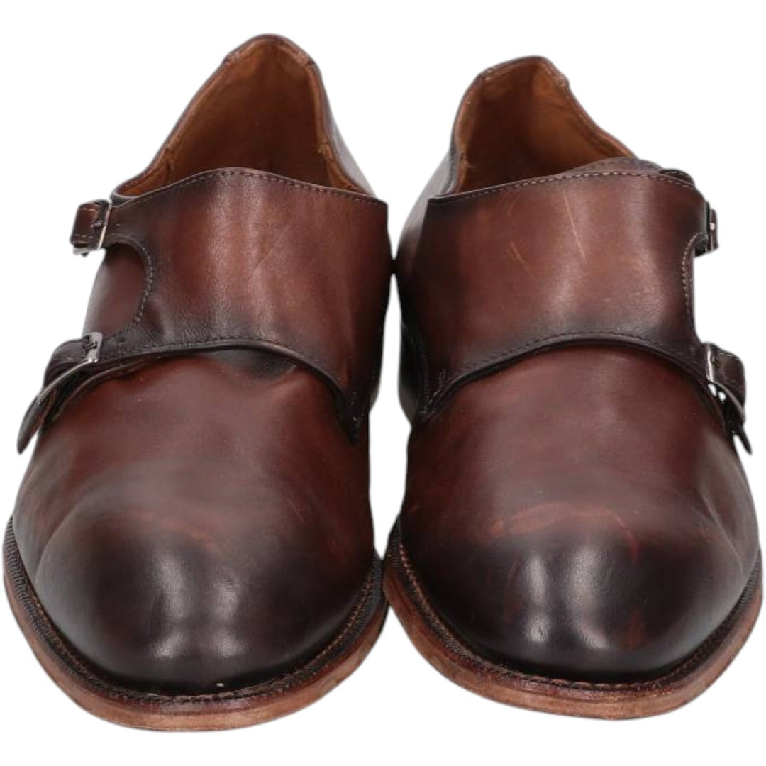 Lloyd double monk strap shoes, made in Germany, size 8 1/2 F Men's 27.0cm genuine leather brown type Vintage Second Hand