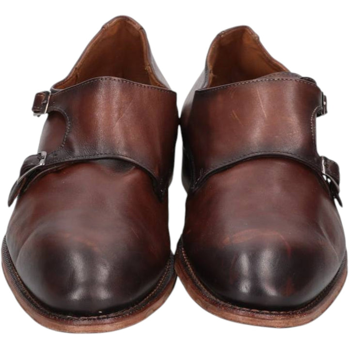 Lloyd double monk strap shoes, made in Germany, size 8 1/2 F Men's 27.0cm genuine leather brown type Vintage Second Hand