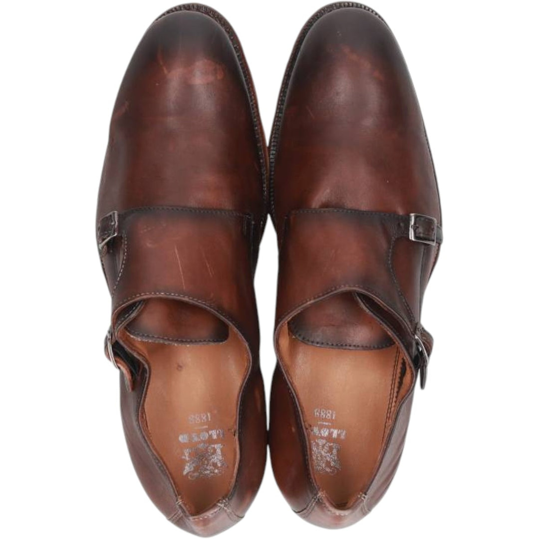 Lloyd double monk strap shoes, made in Germany, size 8 1/2 F Men's 27.0cm genuine leather brown type Vintage Second Hand