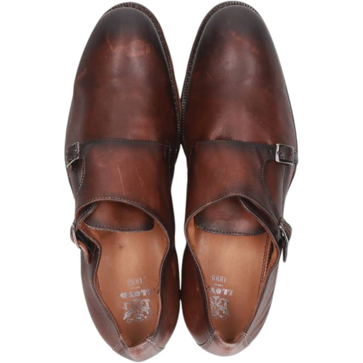 Lloyd double monk strap shoes, made in Germany, size 8 1/2 F Men's 27.0cm genuine leather brown type Vintage Second Hand